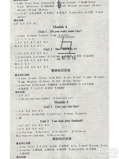光明日报出版社2020年学习总动员寒假总复习四年级英语外研版答案