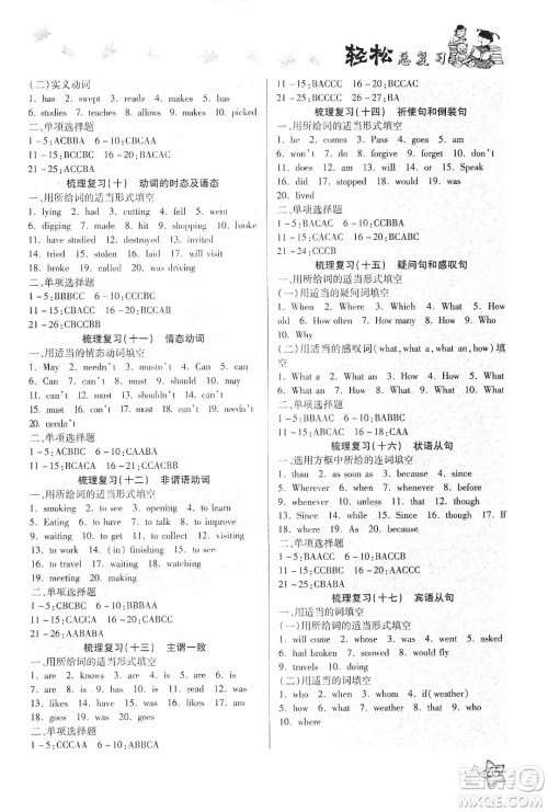 河北科学技术出版社2020河北中考轻松总复习寒假作业九年级英语答案