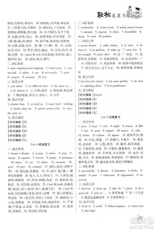 河北科学技术出版社2020轻松总复习假期作业轻松寒假八年级英语人教版答案 河北科学技术出版社2020轻松总复习假期作业轻松寒假八年级英语人教版答案