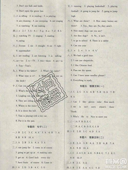 2020年快乐假期衔接优化训练寒假四年级英语人教版答案 2020年快乐假期衔接优化训练寒假四年级英语人教版答案