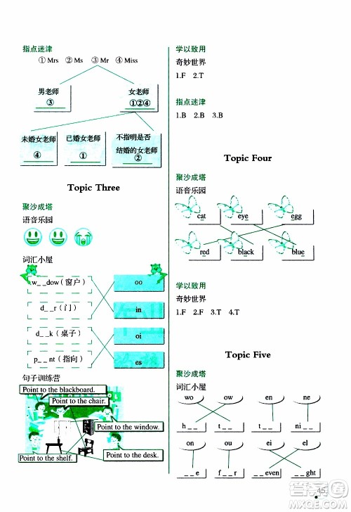 辽宁师范大学出版社2020年3年级起点寒假乐园三年级英语最新版参考答案