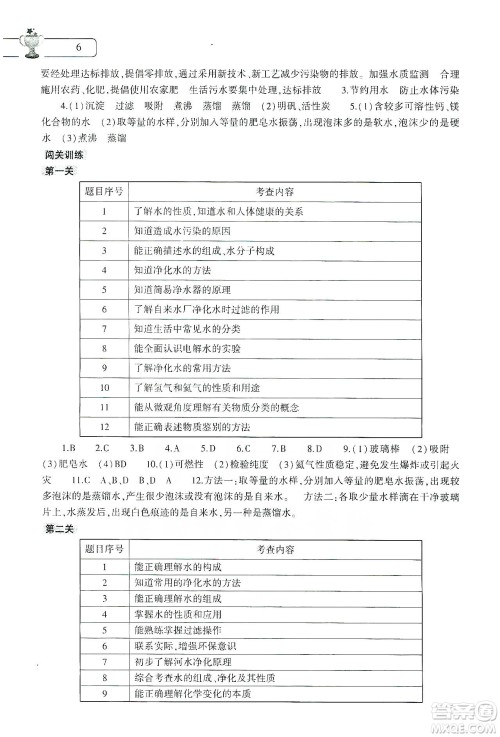 大象出版社2020化学寒假作业本九年级通用版答案 大象出版社2020化学寒假作业本九年级通用版答案