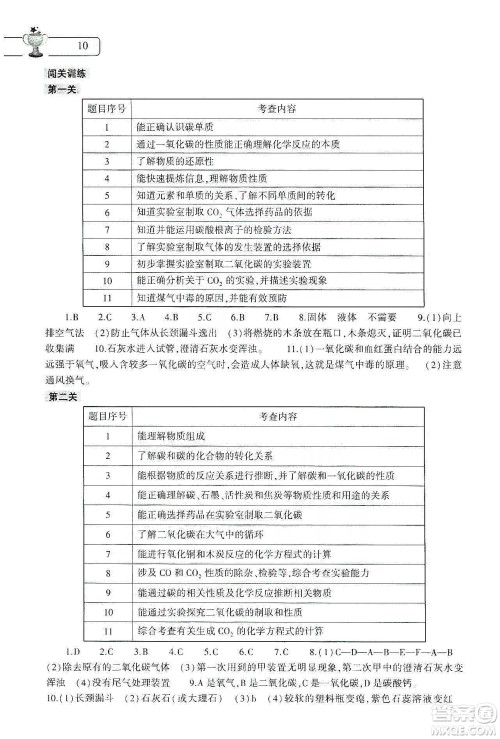 大象出版社2020化学寒假作业本九年级通用版答案 大象出版社2020化学寒假作业本九年级通用版答案