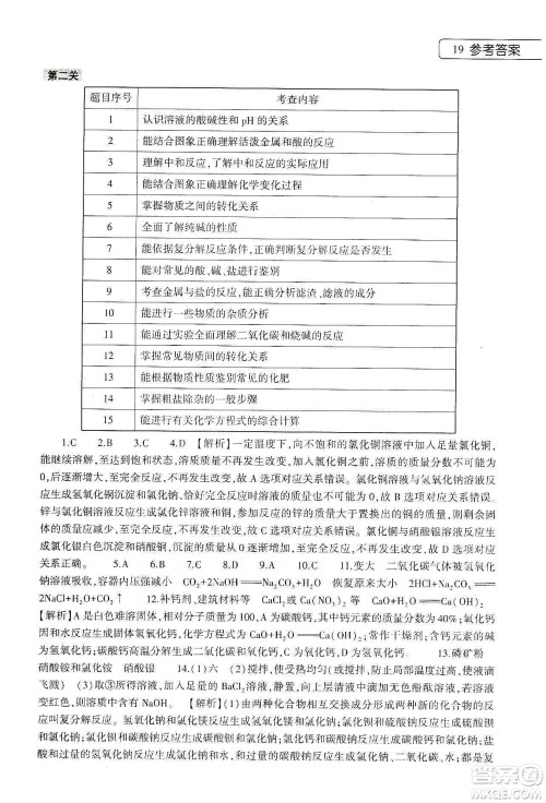 大象出版社2020化学寒假作业本九年级通用版答案