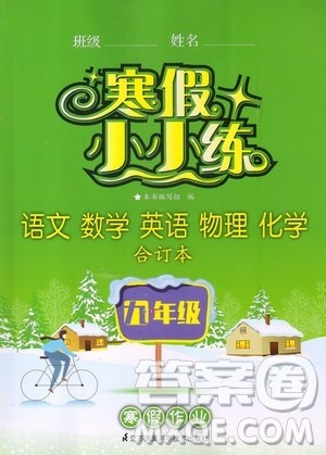 江苏凤凰科学技术出版社2020寒假小小练九年级语文数学英语物理化学合订本答案