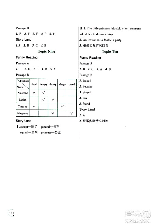 辽宁师范大学出版社2020年3年级起点寒假乐园五年级英语辽师版参考答案