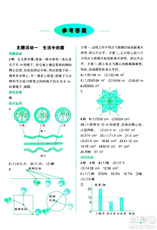 辽宁师范大学出版社2020年寒假乐园六年级数学北师版参考答案