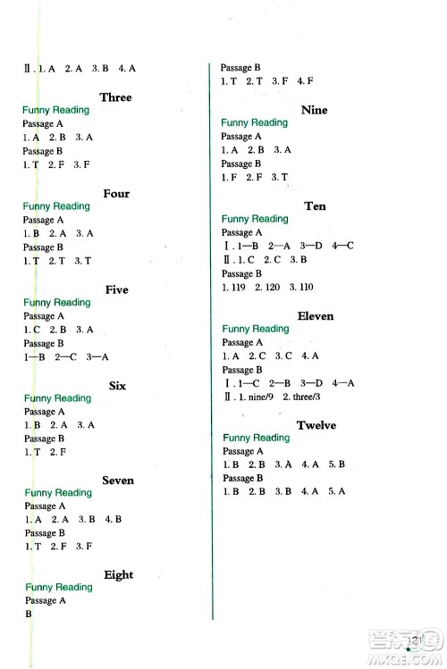 辽宁师范大学出版社2020年3年级起点寒假乐园三年级英语SY沈阳专版参考答案 辽宁师范大学出版社2020年3年级起点寒假乐园三年级英语SY沈阳专版参考答案