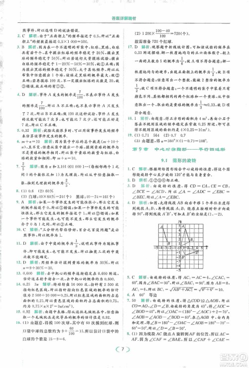 云南美术出版社2020亮点给力提优课时作业本八年级下册数学新课标江苏版答案