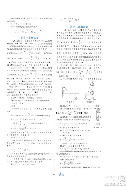 2020年初中新课程学习与测评单元双测物理八年级下册A版参考答案