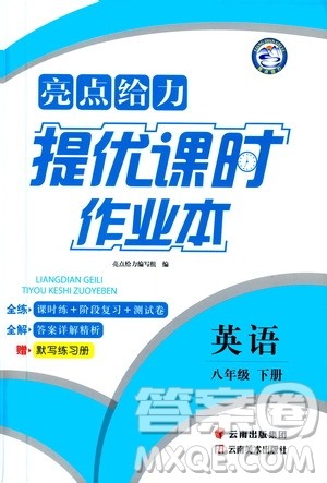 云南美术出版社2020亮点给力提优课时作业本八年级英语下册新课标译林版答案