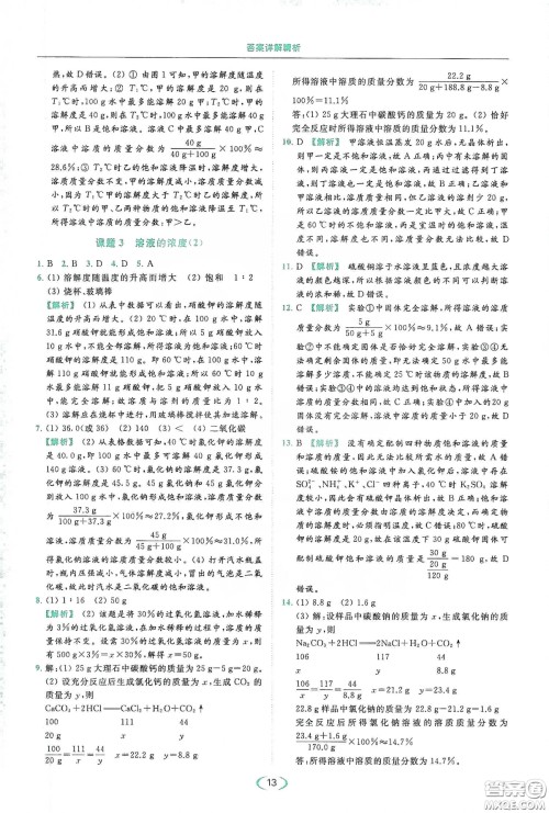 云南美术出版社2020亮点给力提优课时作业本九年级化学下册人教版答案 云南美术出版社2020亮点给力提优课时作业本九年级化学下册人教版答案