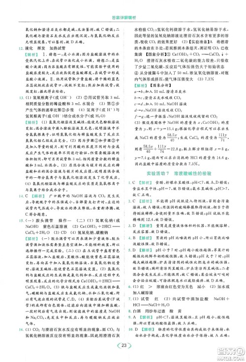 云南美术出版社2020亮点给力提优课时作业本九年级化学下册人教版答案 云南美术出版社2020亮点给力提优课时作业本九年级化学下册人教版答案