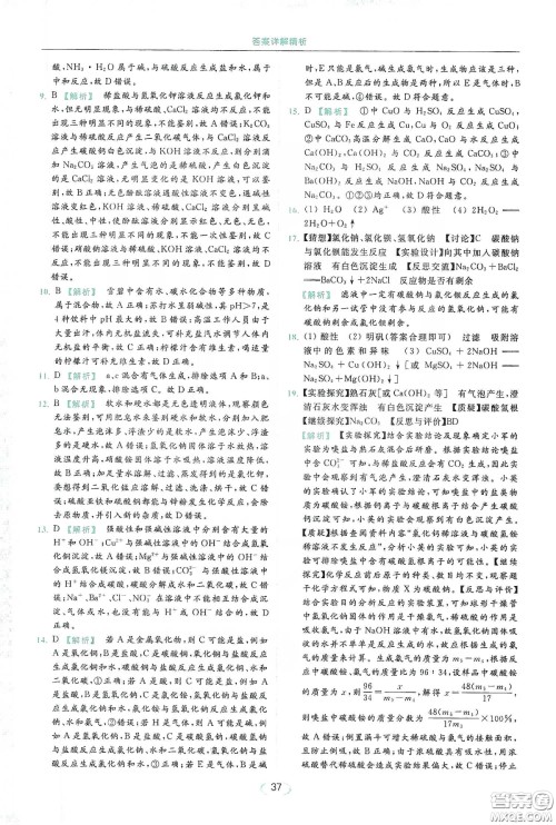 云南美术出版社2020亮点给力提优课时作业本九年级化学下册人教版答案 云南美术出版社2020亮点给力提优课时作业本九年级化学下册人教版答案