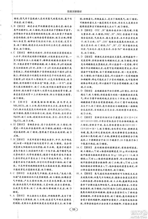 云南美术出版社2020亮点给力提优课时作业本九年级化学下册人教版答案 云南美术出版社2020亮点给力提优课时作业本九年级化学下册人教版答案