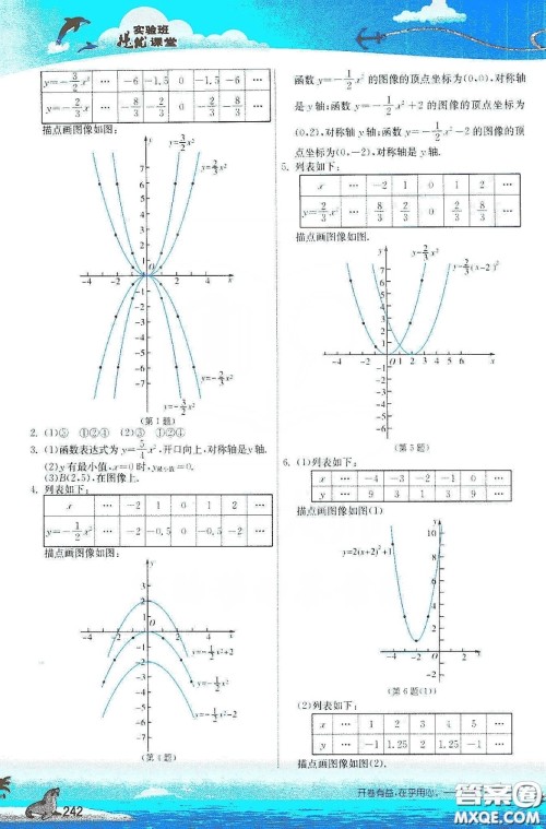 2020九年级数学课本下册苏科版答案