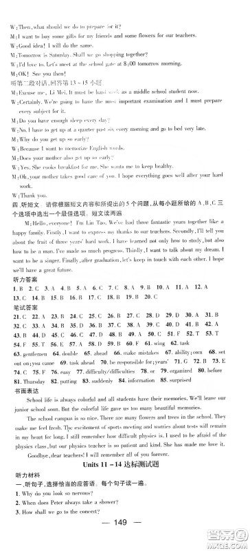 鸿鹄志文化2020精英新课堂九年级英语下册人教版答案 鸿鹄志文化2020精英新课堂九年级英语下册人教版答案