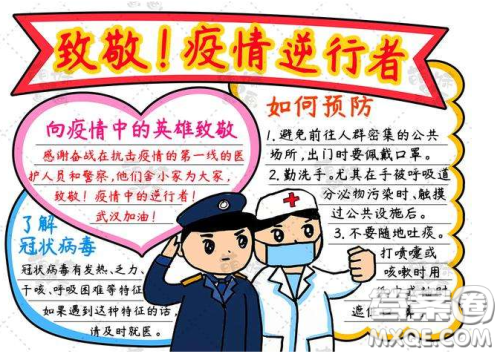 致敬疫情中的逆行者手抄报 致敬疫情中的逆行者图片