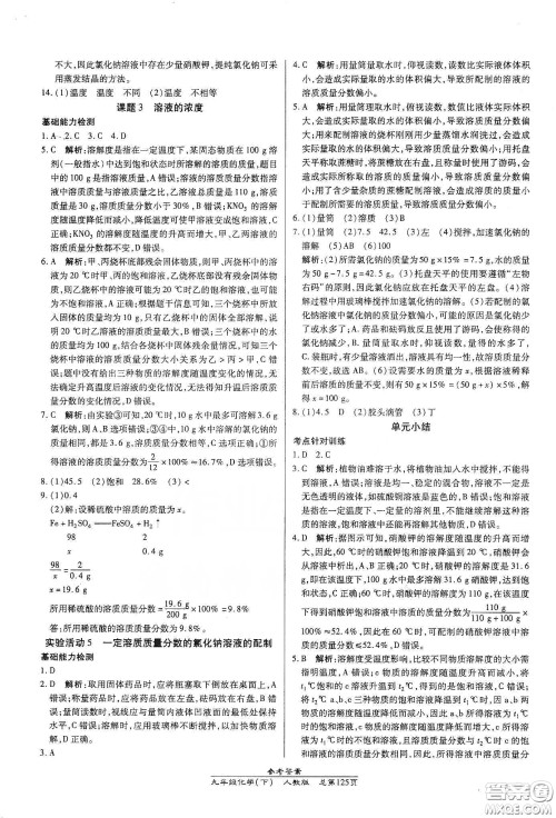 汇文图书2020卓越课堂九年级化学下册人教版答案 汇文图书2020卓越课堂九年级化学下册人教版答案