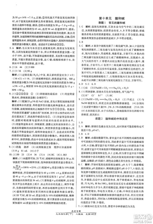 汇文图书2020卓越课堂九年级化学下册人教版答案 汇文图书2020卓越课堂九年级化学下册人教版答案