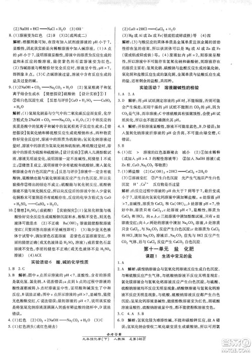 汇文图书2020卓越课堂九年级化学下册人教版答案 汇文图书2020卓越课堂九年级化学下册人教版答案