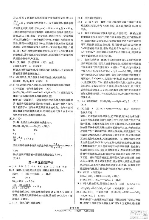汇文图书2020卓越课堂九年级化学下册人教版答案 汇文图书2020卓越课堂九年级化学下册人教版答案