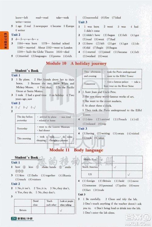 吉林人民出版社2020年尖子生学案七年级下册英语新课标外研版彩绘版参考答案