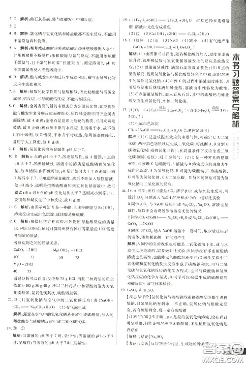 2020年万向思维倍速学习法九年级化学下人教版参考答案