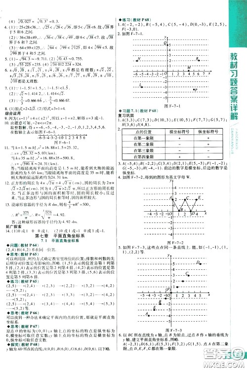 2020年万向思维倍速学习法七年级数学下人教版参考答案