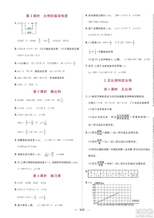 宇轩图书2020春阳光同学课时优化作业六年级数学下册人教版天津适用答案 宇轩图书2020春阳光同学课时优化作业六年级数学下册人教版天津适用答案