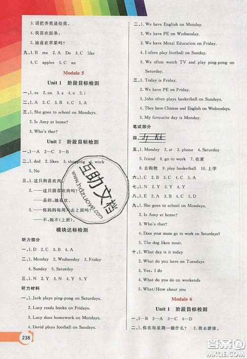 万向思维2020年倍速学习法教材导学练三年级英语下外研版参考答案 万向思维2020年倍速学习法教材导学练三年级英语下外研版参考答案