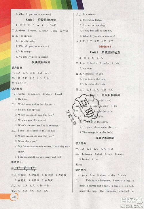 万向思维2020年倍速学习法教材导学练三年级英语下外研版参考答案 万向思维2020年倍速学习法教材导学练三年级英语下外研版参考答案