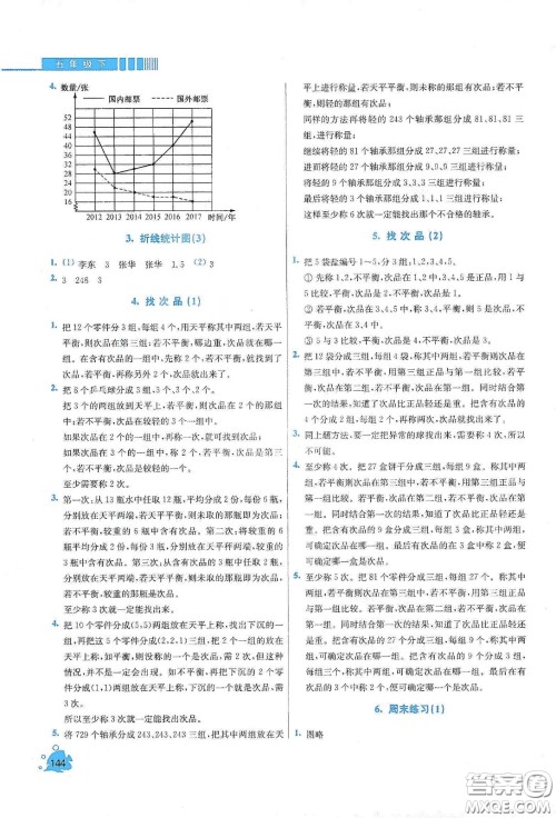 河北大学出版社2020津桥教育小学同步奥数天天练五年级下册人教版答案