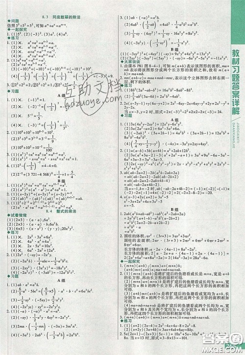 万向思维2020年倍速学习法七年级数学下冀教版参考答案