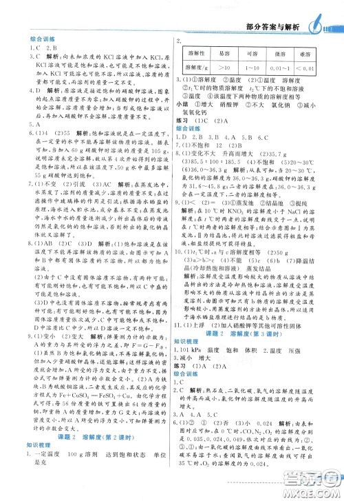 百年学典2020年同步导学与优化训练化学九年级下册人教版参考答案