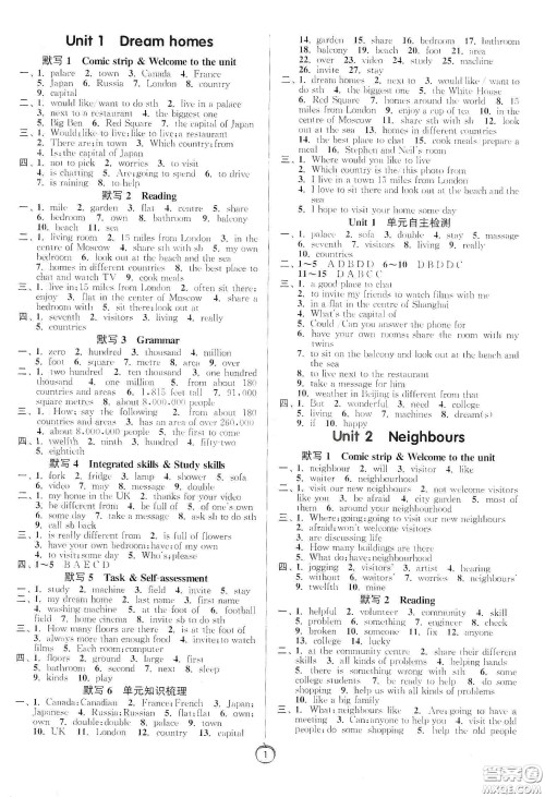 江苏人民出版社2020中学英语默写高手七年级下册译林版答案 江苏人民出版社2020中学英语默写高手七年级下册译林版答案