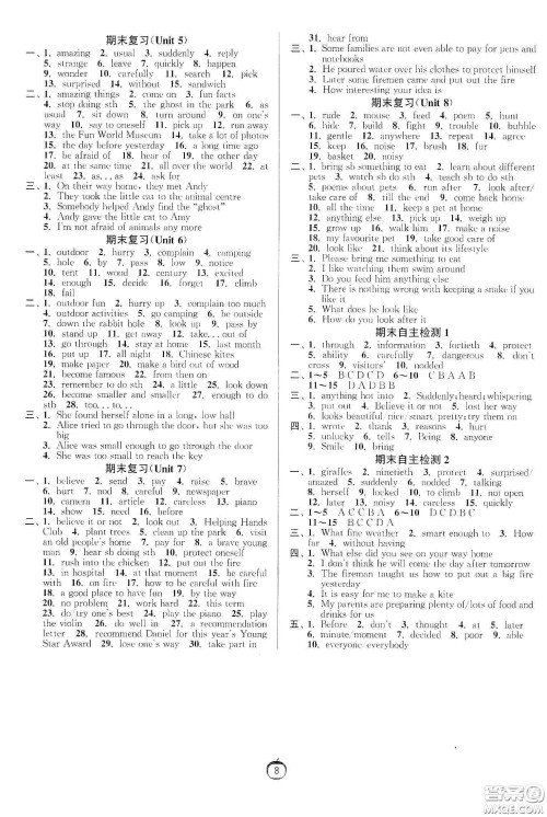 江苏人民出版社2020中学英语默写高手七年级下册译林版答案 江苏人民出版社2020中学英语默写高手七年级下册译林版答案