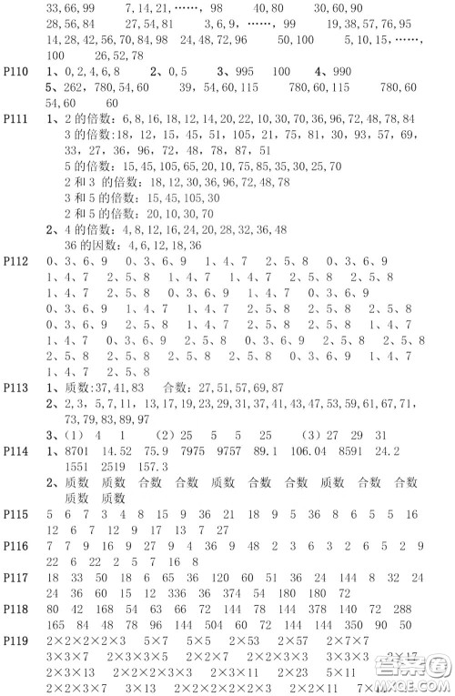 河海大学出版社2020年疯狂口算小学数学口算题卡5年级参考答案