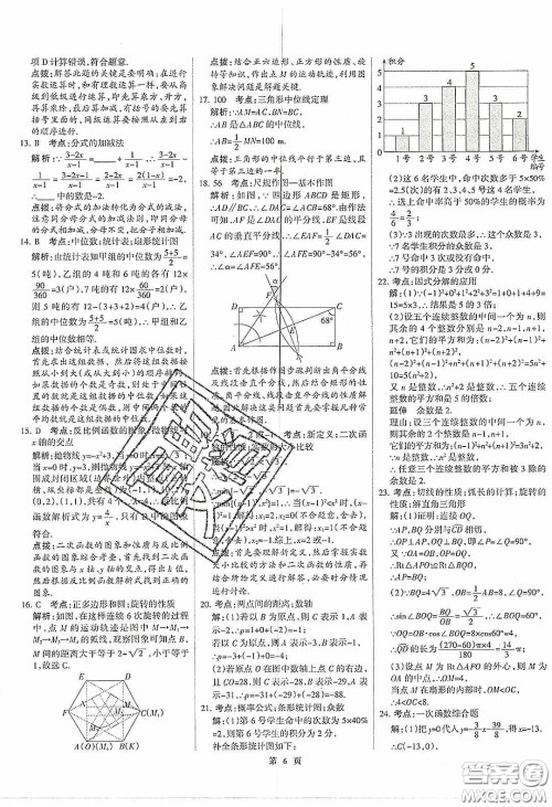武汉大学出版社2020全优中考全国中考试题精选精析数学河北专用答案 武汉大学出版社2020全优中考全国中考试题精选精析数学河北专用答案
