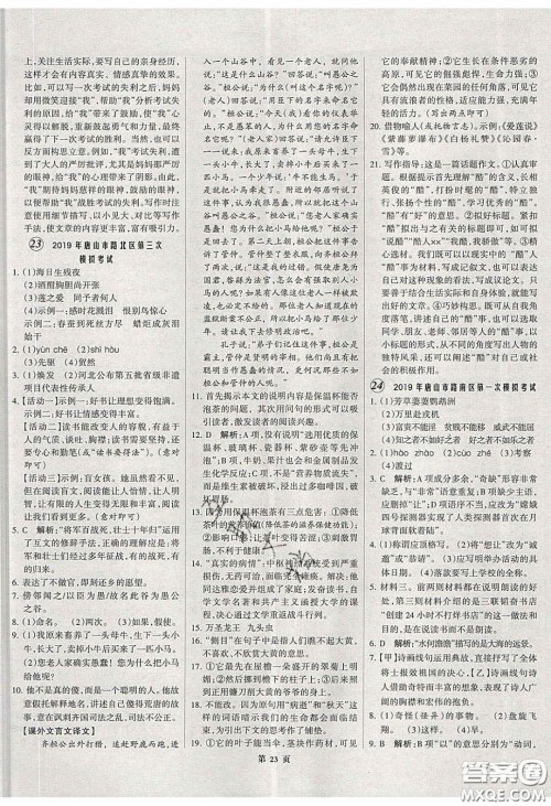 武汉大学出版社2020全优中考全国中考试题精选精析语文河北专用答案 武汉大学出版社2020全优中考全国中考试题精选精析语文河北专用答案