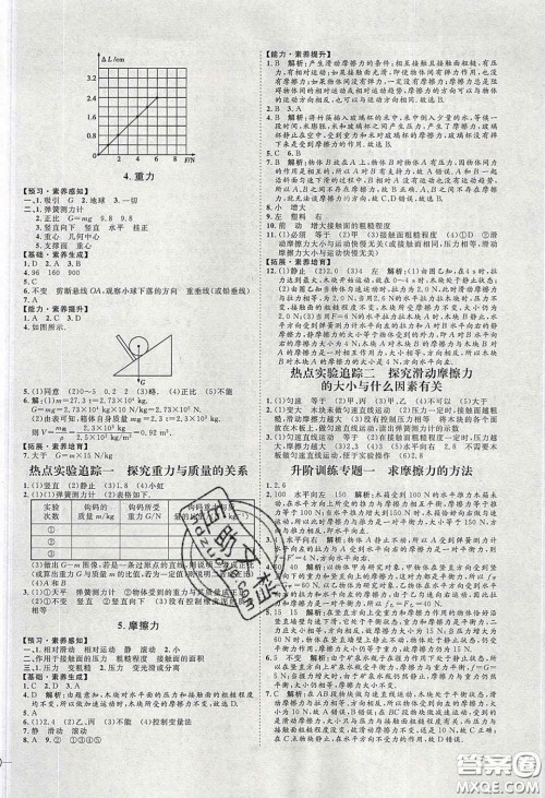 2020春优加学案课时通八年级物理下册教科版JK河北专用答案