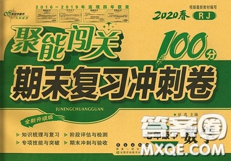 2020春聚能闯关100分期末复习冲刺卷七年级下册数学RJ人教版参考答案