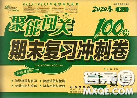2020春聚能闯关100分期末复习冲刺卷九年级下册数学RJ人教版参考答案 2020春聚能闯关100分期末复习冲刺卷九年级下册数学RJ人教版参考答案
