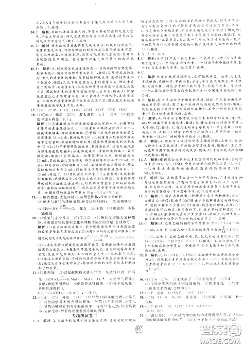 上海大学出版社2020年过关冲刺100分化学九年级下册R版人教版参考答案