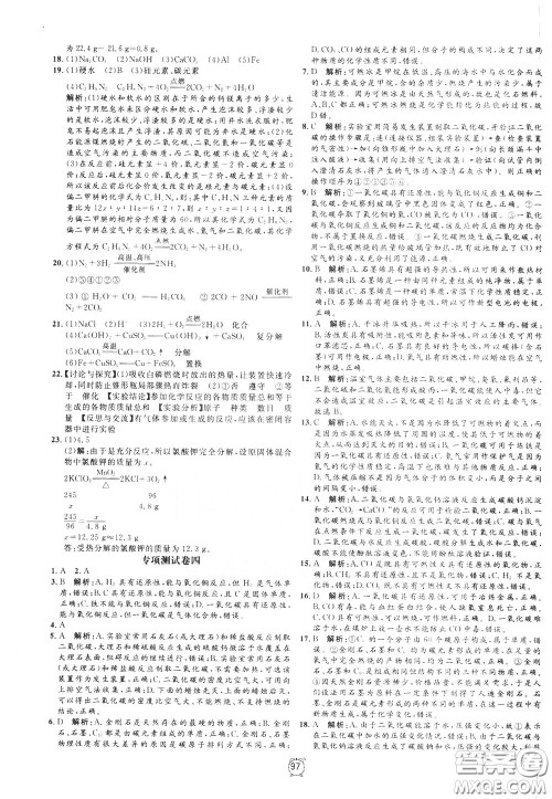 上海大学出版社2020年过关冲刺100分化学九年级下册R版人教版参考答案