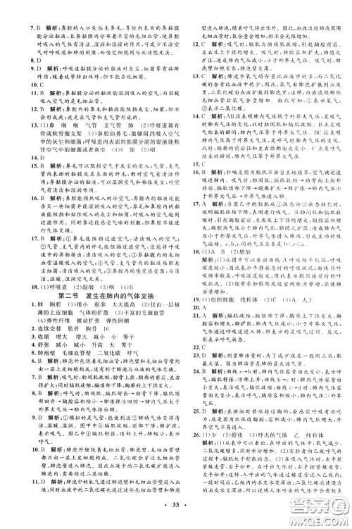 钟书金牌2020年非常1+1完全题练七年级下册生物R版人教版参考答案 钟书金牌2020年非常1+1完全题练七年级下册生物R版人教版参考答案
