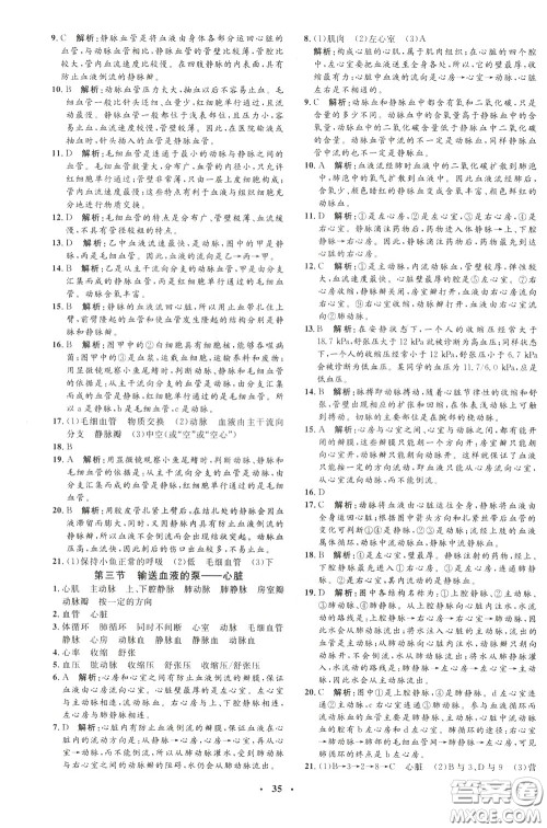 钟书金牌2020年非常1+1完全题练七年级下册生物R版人教版参考答案