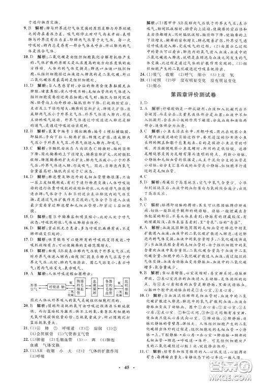 钟书金牌2020年非常1+1完全题练七年级下册生物R版人教版参考答案