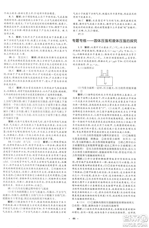 钟书金牌2020年非常1+1完全题练八年级下册物理R版人教版参考答案