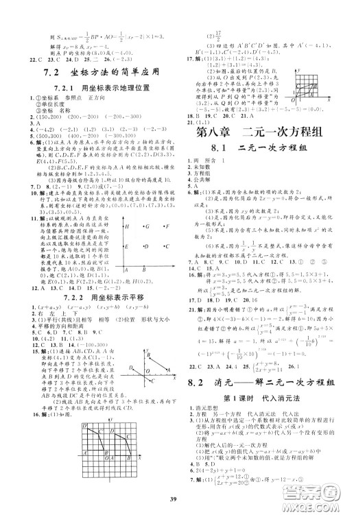 钟书金牌2020年非常1+1完全题练七年级下册数学R版人教版参考答案 钟书金牌2020年非常1+1完全题练七年级下册数学R版人教版参考答案
